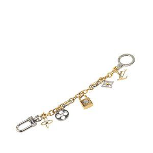 Louis Vuitton Chain LV Padlock Bag Charm Keychain M00538 Gold and Silver Plat...